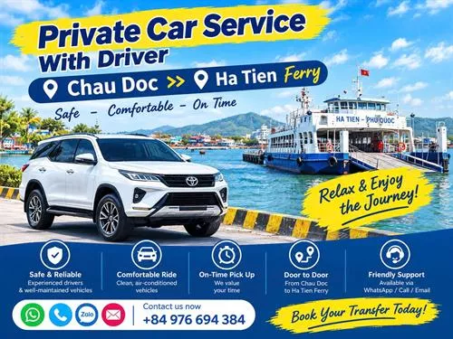 Private Car From Chau Doc to Ha Tien